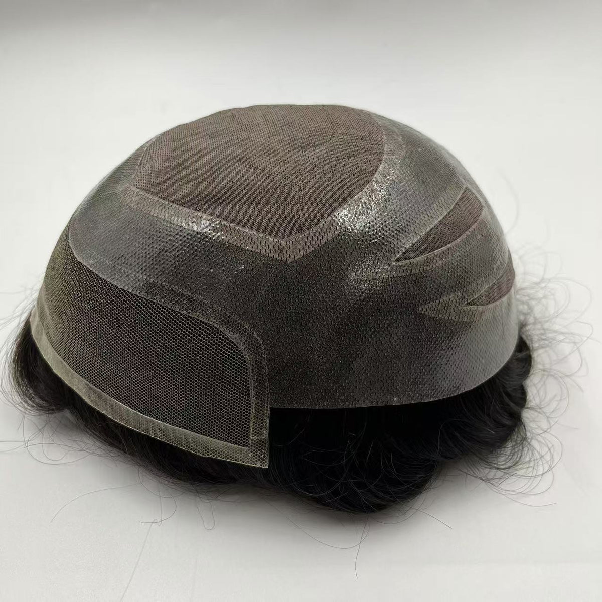 Rear-top view of Mono system showing monofilament center and layered lace front band