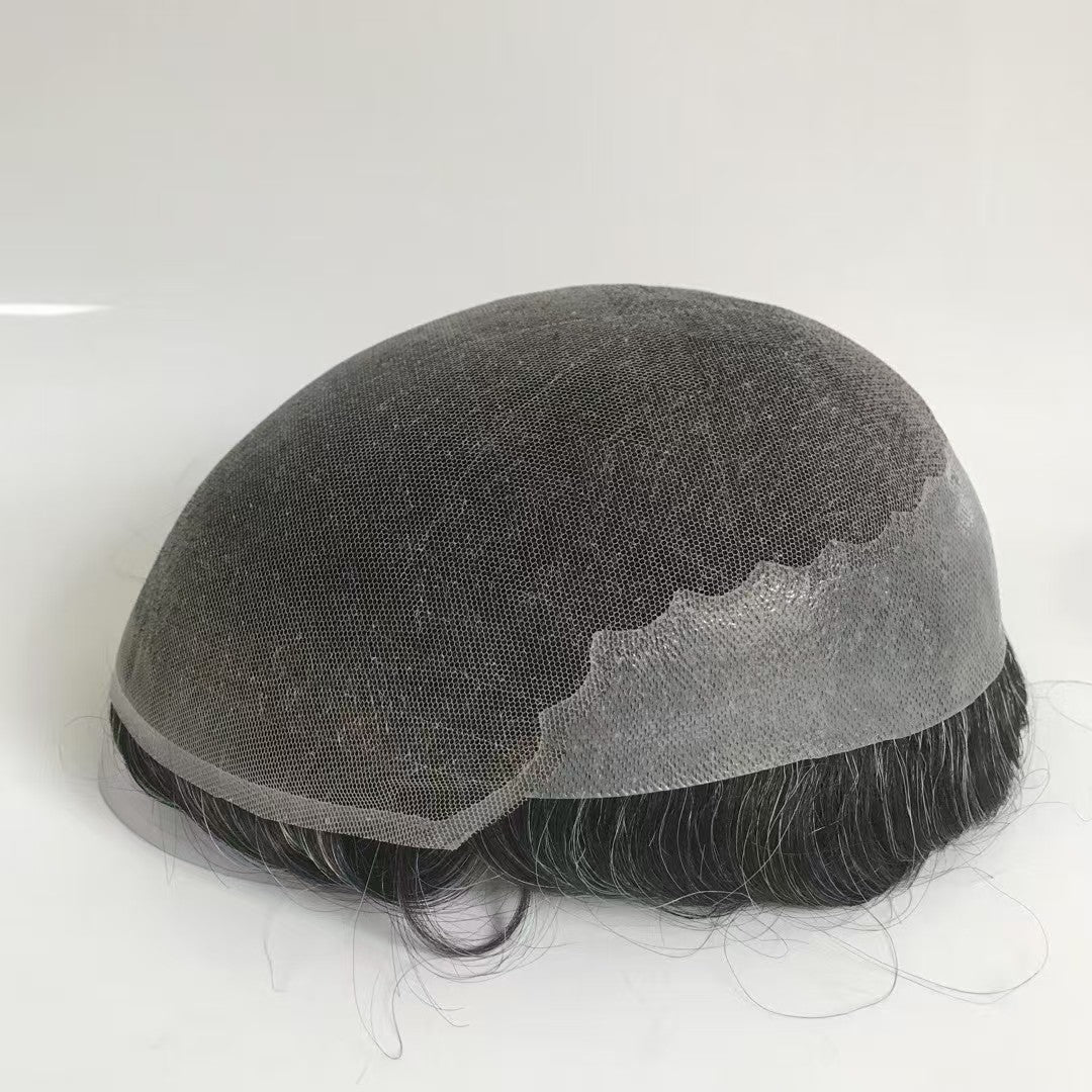 Q6 system inside top view showing dark poly mesh back and scalloped French lace front